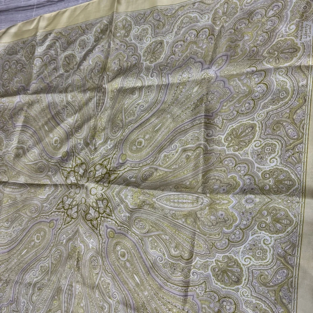Scarf made in England liberty of london square silky satiny feel scarf paisley